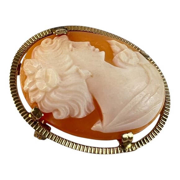 Bal-Ron 1/20 12K GF Shell Cameo Pendant Brooch Vintage Art Deco Revival - Picture 3 of 5
